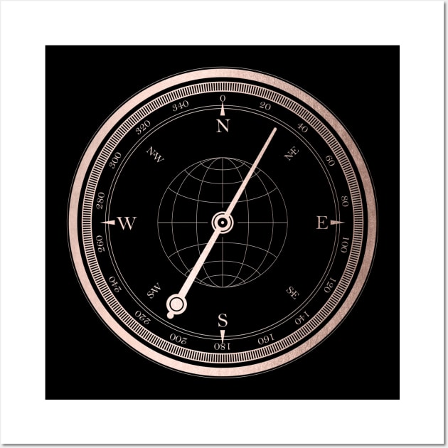 Rose Gold Compass IV Wall Art by Cascadia by Nature Magick